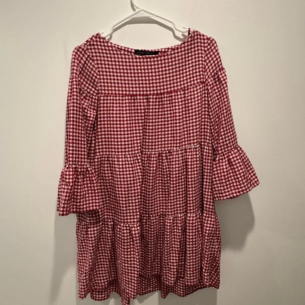 red frill dress zara Zara - Poplin Balloon Dress - Red - 4 Years (40,9 Inches)